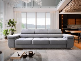 Masseno Sofa MOSINE z funkcją spania, Rozkładana sofa - Jasnoszary, MONOLITH 84