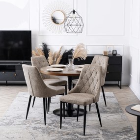 Krzesło Tapicerowane do Salonu CORK 2 Beżowe Nowoczesne Loft