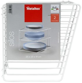 Biała stalowa dodatkowa półka 25x25 cm Silos – Metaltex