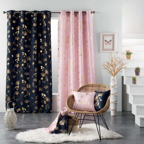 Zasłona w granatowo-złotym kolorze 140x260 cm Bloomy – douceur d'intérieur