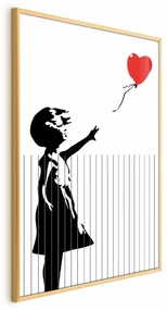 Plakat Pocięty Banksy 60x90 cm z ramą złotą bez marginesu ARTGEIST B