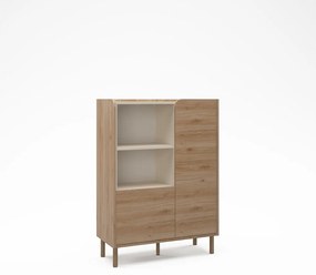 Szafka w dekorze dębu w naturalnym kolorze 90x125x40 cm Monza – Marckeric