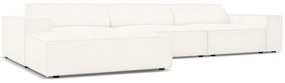 Beżowy narożnik (lewostronny) z materiału bouclé Jodie – Micadoni Home