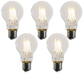 Zestaw 5 ściemnialnych żarówek LED E27 A60 przezroczystych 4W 470 lm 2700K