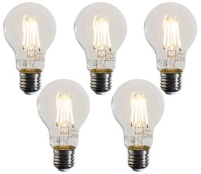Zestaw 5 ściemnialnych żarówek LED E27 A60 przezroczystych 4W 470LM 2700K