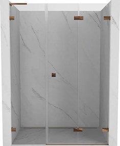 Mexen Lunar-F L drzwi prysznicowe składane prawe 115 cm, transparent, różowe złoto - 836SL-115-050-60-00-P