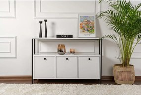 Biała konsola z matowym wykończeniem 29,5x120 cm Solace – Kalune Design