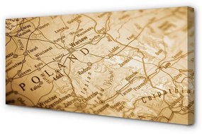 Duży obraz na płótnie Mapa Polski