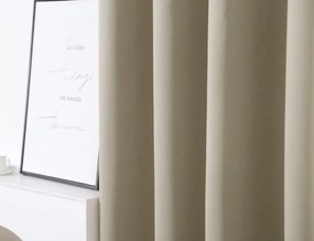 Zasłona OXFORD 140x270 cm, jasnobeżowa Zawieszanie: Taśma z wiązaniami