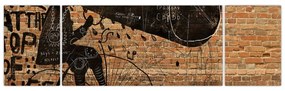 Obraz - Mężczyzna na rowerze w stylu Banksy (170x50 cm)