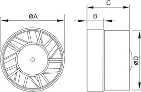 Mexen ZXR 100 wentylator łazienkowy kanałowy, biały - W9607-100-00