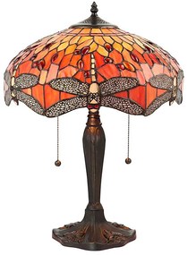 Endon 64093 - Lampa stołowa Tiffany DRAGONFLY 2xE27/60W/230V średnica 41 cm