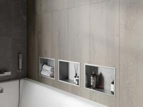 Mexen X-Wall-R półka wnękowa z kołnierzem 30 x 20 cm, inox - 1910302010