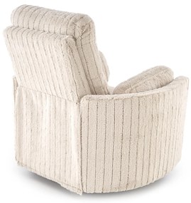 Fotel wypoczynkowy, obrotowy, elektrycznie rozkładany, bujany PEGAS beż