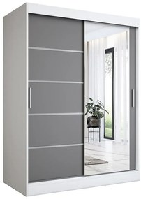 Szafa przesuwna 150 cm biel + antracyt - Marmos 4X