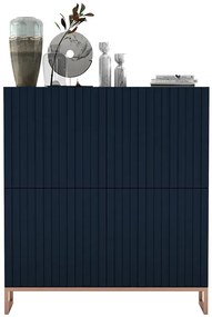 Granatowa komoda z lamelowym frontem E5-M85