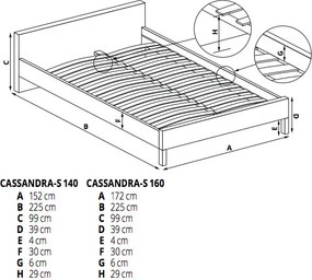 Łóżko z zagłówkiem i szufladami Cassandra S 160