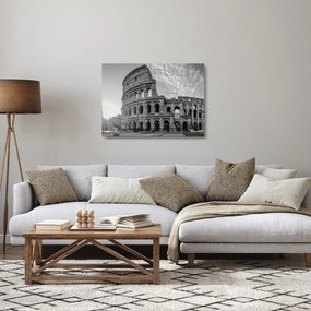 Obraz na szkle - Koloseum w Rzymie, czarno-biały (70x50 cm)