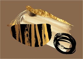 Obraz na szkle - Abstrakcja złotobrązowy N⁰2 (70x50 cm)