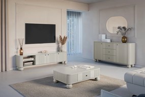 Szafka RTV Vesper 3D 187 cm - kaszmir / czarne uchwyty / nogi kule