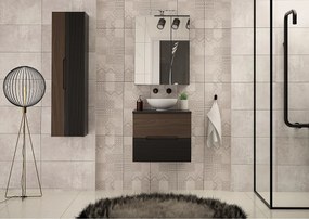 Szafka Łazienkowa pod Umywalkę 60cm Czarny Mat / Orzech Avella