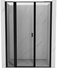 Mexen Mist L drzwi prysznicowe uchylne lewe 135 cm, czarna ramka, czarne - 8A4L-135-001-70-70-L