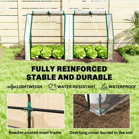 Outsunny Szklarnia z oknem na zamek błyskawiczny, mrozoodporna szklarnia foliowa ze stali 180 x 90 x 90 cm przezroczysta | Aosom PL