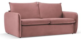 Różowa aksamitna rozkładana sofa 194 cm Vienna – Cosmopolitan Design