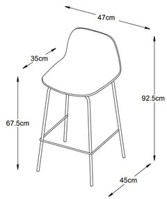 Plastikowy hoker w kolorze khaki 92,5 cm Whitby – Unique Furniture