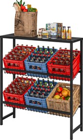 HOMCOM Regał magazynowy, regulowana wysokość, solidna metalowa konstrukcja, design oszczędzający miejsce, udźwig 210 kg, czarny