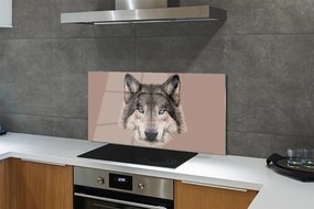 Panel Szklany Artystyczny Portret Wilka