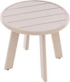 Okrągły aluminiowy stolik, beżowy