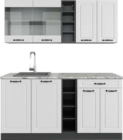 Pojedyncza kuchnia biały dworek/antracyt 160x60x81.6 r-line