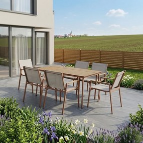 Zestaw mebli ogrodowych ze stołem Marseille karmelowy PATIO