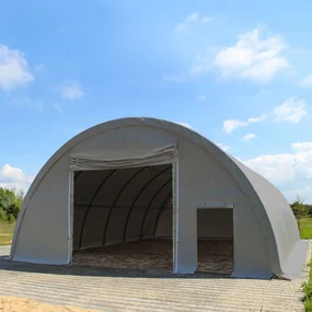 TOOLPORT Hala Łukowa (ekstra stabilna) 9,15m x 12m x 4,5m, PRIMEtex 2300 szary - (379011)