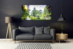 Obraz Akrylowy Las Wodospad Słońce Natura