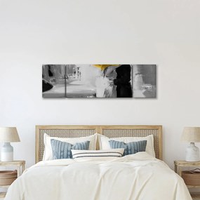 Obraz - Zakochana para pod parasolem, żółty (170x50 cm)