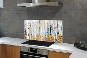 Panel szklany do Kuchni Jesień w Brzozowym Gaju