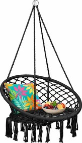 Wiszący fotel hamakowy czarny L1-F02