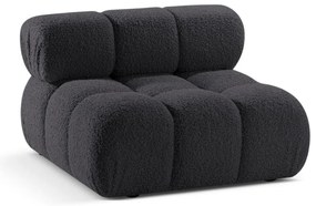 Antracytowy moduł sofy z materiału bouclé (moduł środkowy) Bellis – Micadoni Home