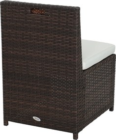 Outsunny Meble Ogrodowe Polirattanowe 5 Części Zestaw Brązowy Khaki Komfort i Styl 120x69x77.5 cm | Aosom PL