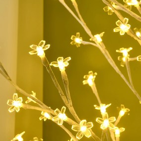 HOMCOM LED Drzewo 180 cm, Drzewo Świetlne, Wiśniowe z 180 diodami LED, 3 poziomy jasności
