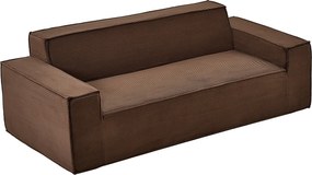 Nowoczesna Kanapa SucceBuy 211 cm, Wygodna Kanapa Chmura z Karbowanej Welury z Głębokimi Siedziskami, Duża Puszysta Sofa do Salonu z Szerokimi Podłokietnikami