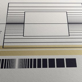 Obraz - Kształty geometryczne N⁰6 (z zegarem) (90x30 cm)