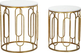 Zestaw Stolików Pomocniczych VKH535, Złoto, 46x46x55 cm, Kendra Home