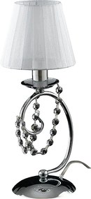 Magda Chromowana lampa stołowa z żelaza 1 światło z abażurem H.27 Ø13 BL146-LT-CR-PAR