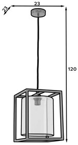 Lampa wisząca QUADRATUS czarna ELTAP