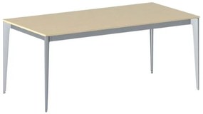 Stół konferencyjny do biura PRIMO ACTION, 180x90 cm, szaro-srebrna podstawa, brzoza