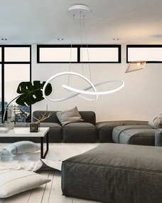 Lampa Sufitowa Wisząca Ring Nowoczesna LED + Pilot APP396-CP Biała
