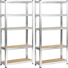 Komplet 2 srebrnych regałów do piwnicy H6-H92